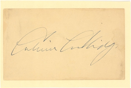 Calvin Coolidge Signed Index Card (JSA)